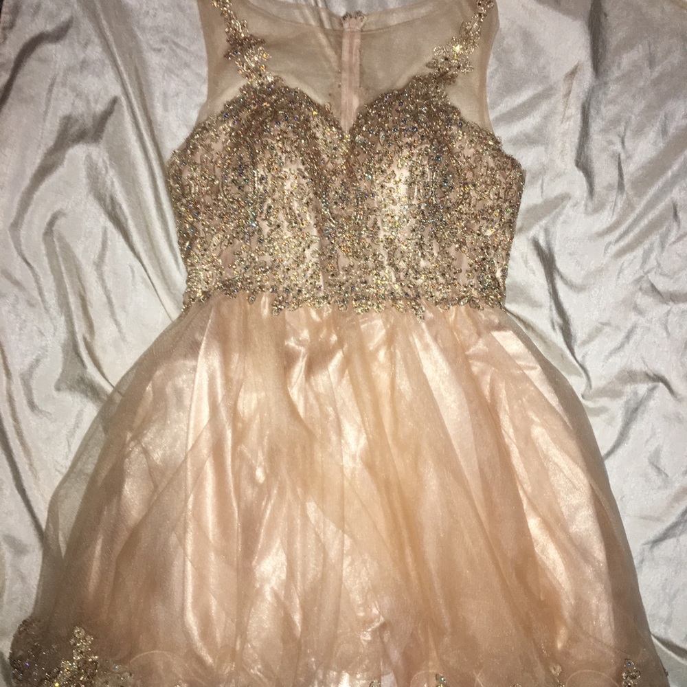 Short gold dress